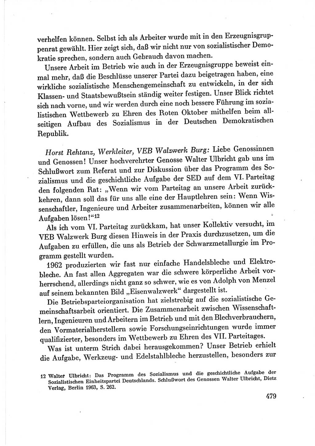 Protokoll der Verhandlungen des Ⅶ. Parteitages der Sozialistischen Einheitspartei Deutschlands (SED) [Deutsche Demokratische Republik (DDR)] 1967, Band Ⅲ, Seite 479 (Prot. Verh. Ⅶ. PT SED DDR 1967, Bd. Ⅲ, S. 479)