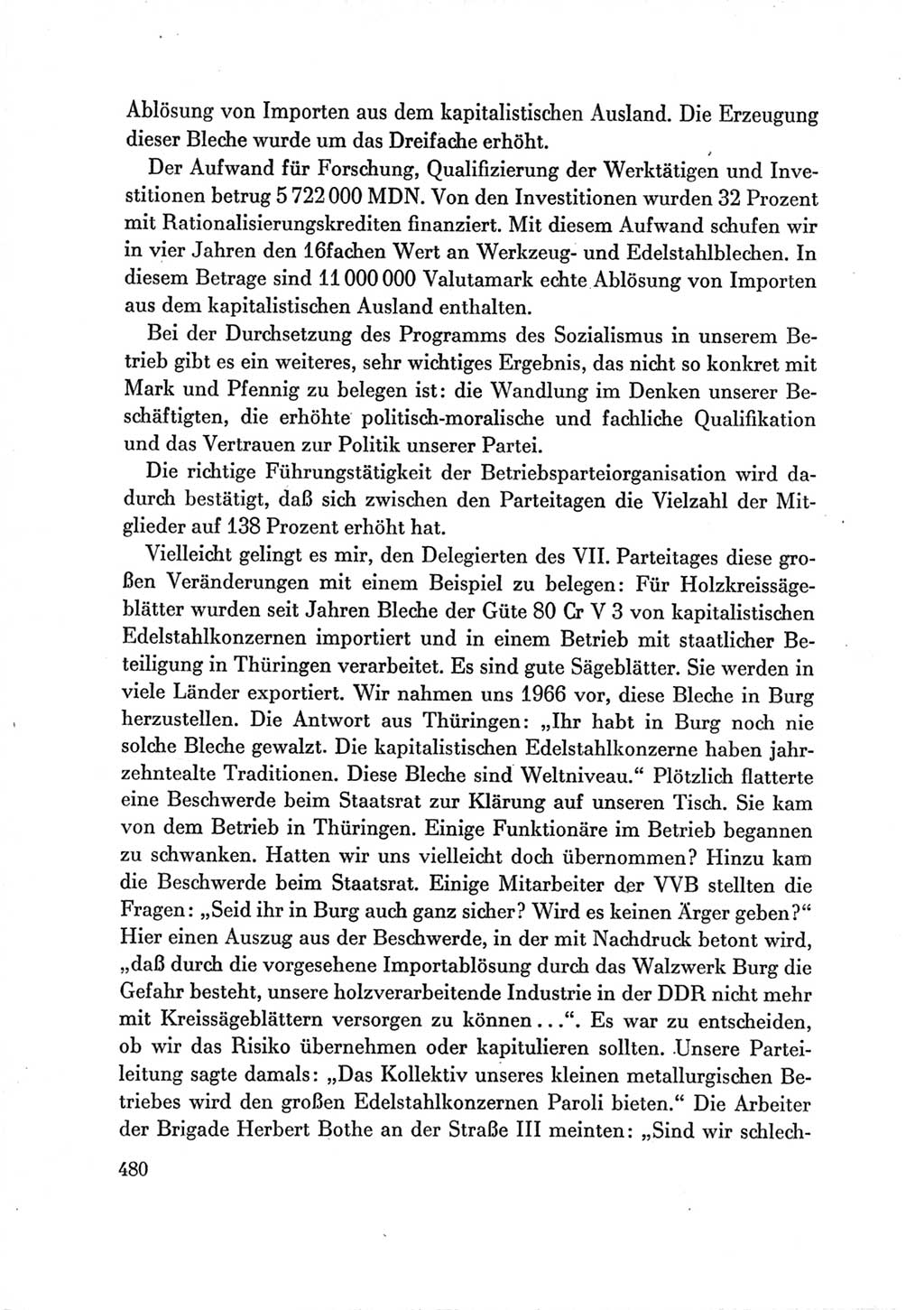 Protokoll der Verhandlungen des Ⅶ. Parteitages der Sozialistischen Einheitspartei Deutschlands (SED) [Deutsche Demokratische Republik (DDR)] 1967, Band Ⅲ, Seite 480 (Prot. Verh. Ⅶ. PT SED DDR 1967, Bd. Ⅲ, S. 480)