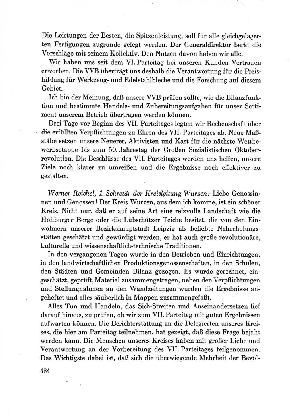 Protokoll der Verhandlungen des Ⅶ. Parteitages der Sozialistischen Einheitspartei Deutschlands (SED) [Deutsche Demokratische Republik (DDR)] 1967, Band Ⅲ, Seite 484 (Prot. Verh. Ⅶ. PT SED DDR 1967, Bd. Ⅲ, S. 484)