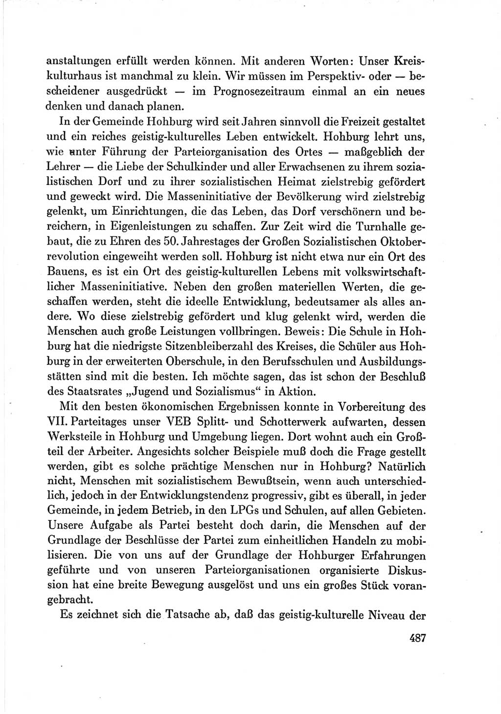 Protokoll der Verhandlungen des Ⅶ. Parteitages der Sozialistischen Einheitspartei Deutschlands (SED) [Deutsche Demokratische Republik (DDR)] 1967, Band Ⅲ, Seite 487 (Prot. Verh. Ⅶ. PT SED DDR 1967, Bd. Ⅲ, S. 487)