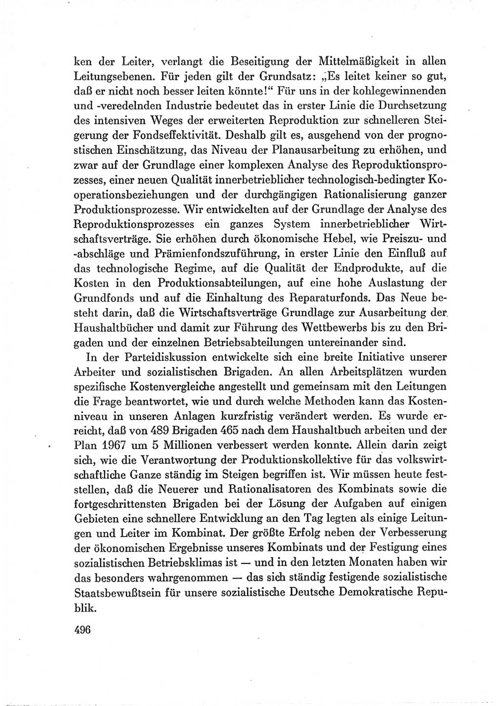 Protokoll der Verhandlungen des Ⅶ. Parteitages der Sozialistischen Einheitspartei Deutschlands (SED) [Deutsche Demokratische Republik (DDR)] 1967, Band Ⅲ, Seite 496 (Prot. Verh. Ⅶ. PT SED DDR 1967, Bd. Ⅲ, S. 496)