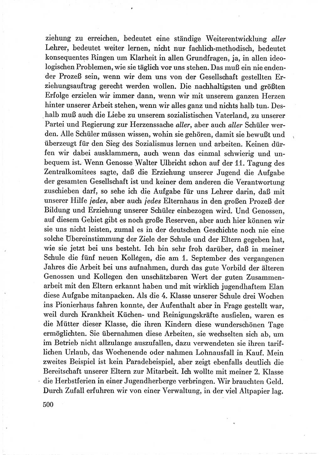 Protokoll der Verhandlungen des Ⅶ. Parteitages der Sozialistischen Einheitspartei Deutschlands (SED) [Deutsche Demokratische Republik (DDR)] 1967, Band Ⅲ, Seite 500 (Prot. Verh. Ⅶ. PT SED DDR 1967, Bd. Ⅲ, S. 500)