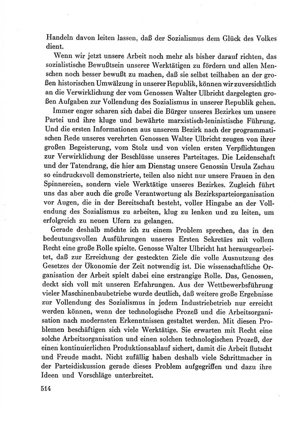 Protokoll der Verhandlungen des Ⅶ. Parteitages der Sozialistischen Einheitspartei Deutschlands (SED) [Deutsche Demokratische Republik (DDR)] 1967, Band Ⅲ, Seite 514 (Prot. Verh. Ⅶ. PT SED DDR 1967, Bd. Ⅲ, S. 514)