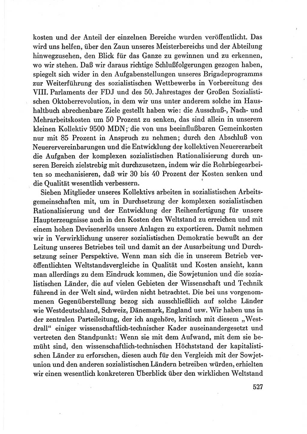 Protokoll der Verhandlungen des Ⅶ. Parteitages der Sozialistischen Einheitspartei Deutschlands (SED) [Deutsche Demokratische Republik (DDR)] 1967, Band Ⅲ, Seite 527 (Prot. Verh. Ⅶ. PT SED DDR 1967, Bd. Ⅲ, S. 527)