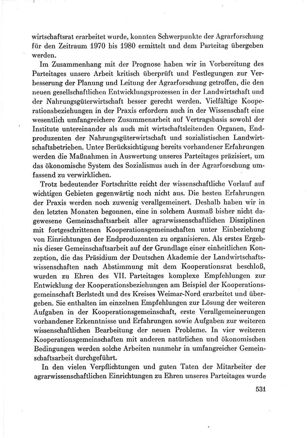 Protokoll der Verhandlungen des Ⅶ. Parteitages der Sozialistischen Einheitspartei Deutschlands (SED) [Deutsche Demokratische Republik (DDR)] 1967, Band Ⅲ, Seite 531 (Prot. Verh. Ⅶ. PT SED DDR 1967, Bd. Ⅲ, S. 531)
