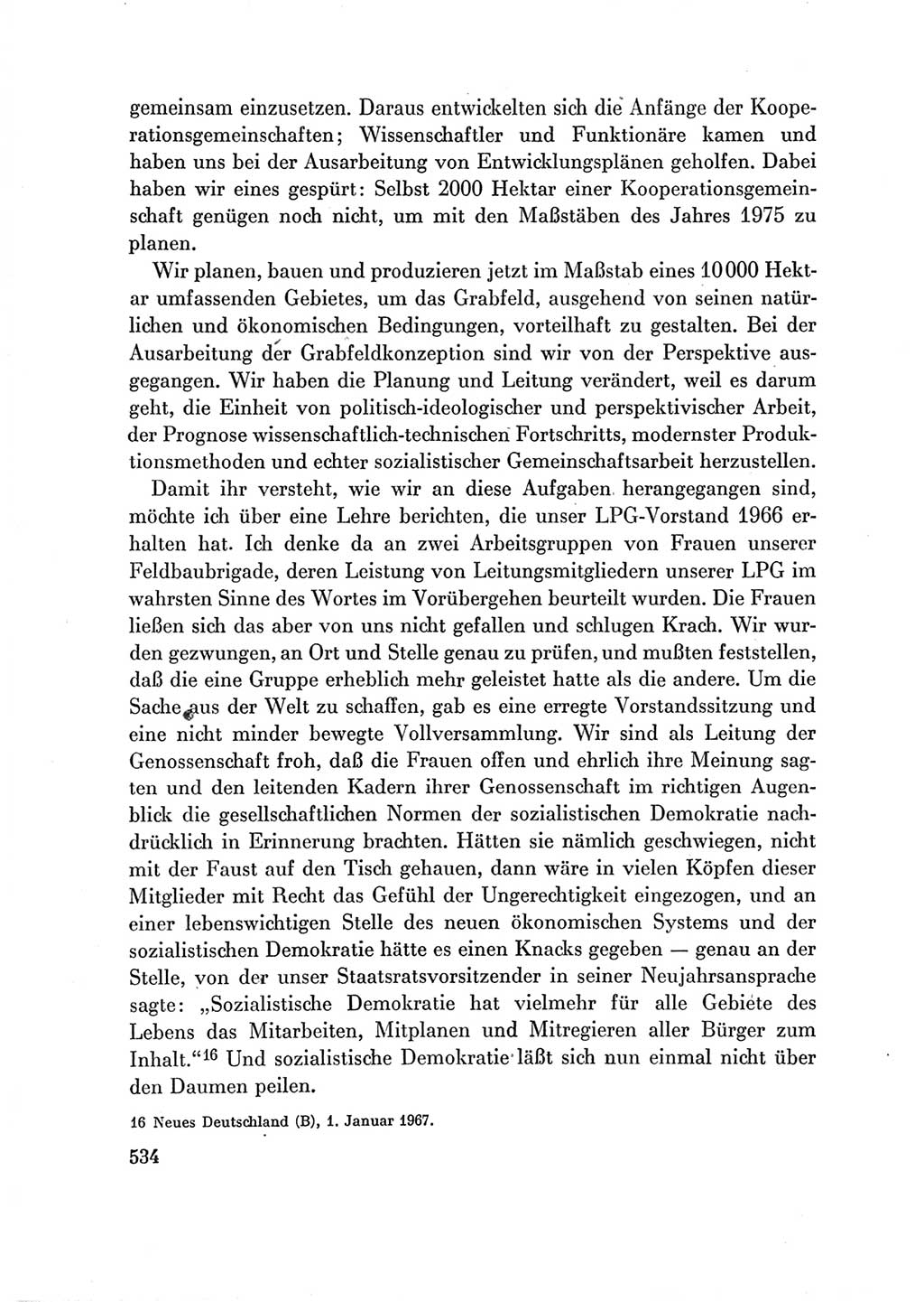 Protokoll der Verhandlungen des Ⅶ. Parteitages der Sozialistischen Einheitspartei Deutschlands (SED) [Deutsche Demokratische Republik (DDR)] 1967, Band Ⅲ, Seite 534 (Prot. Verh. Ⅶ. PT SED DDR 1967, Bd. Ⅲ, S. 534)