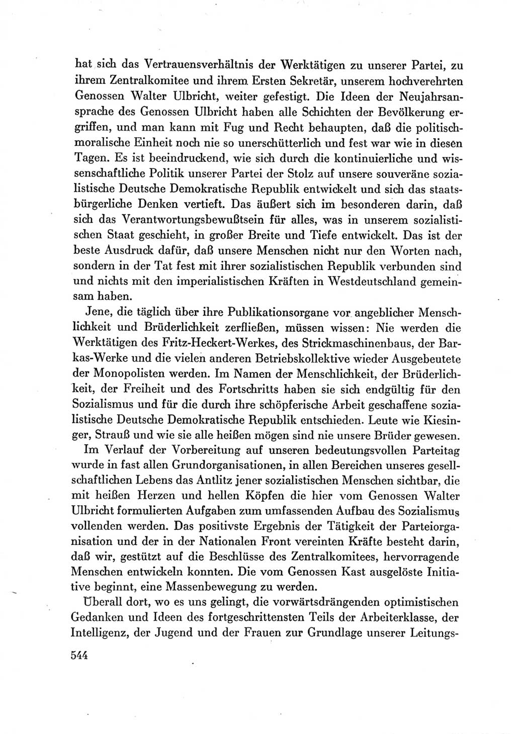 Protokoll der Verhandlungen des Ⅶ. Parteitages der Sozialistischen Einheitspartei Deutschlands (SED) [Deutsche Demokratische Republik (DDR)] 1967, Band Ⅲ, Seite 544 (Prot. Verh. Ⅶ. PT SED DDR 1967, Bd. Ⅲ, S. 544)