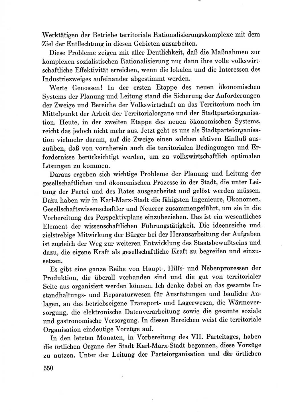 Protokoll der Verhandlungen des Ⅶ. Parteitages der Sozialistischen Einheitspartei Deutschlands (SED) [Deutsche Demokratische Republik (DDR)] 1967, Band Ⅲ, Seite 550 (Prot. Verh. Ⅶ. PT SED DDR 1967, Bd. Ⅲ, S. 550)