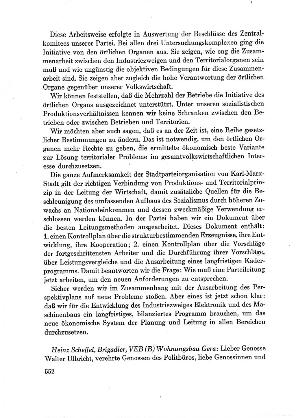 Protokoll der Verhandlungen des Ⅶ. Parteitages der Sozialistischen Einheitspartei Deutschlands (SED) [Deutsche Demokratische Republik (DDR)] 1967, Band Ⅲ, Seite 552 (Prot. Verh. Ⅶ. PT SED DDR 1967, Bd. Ⅲ, S. 552)