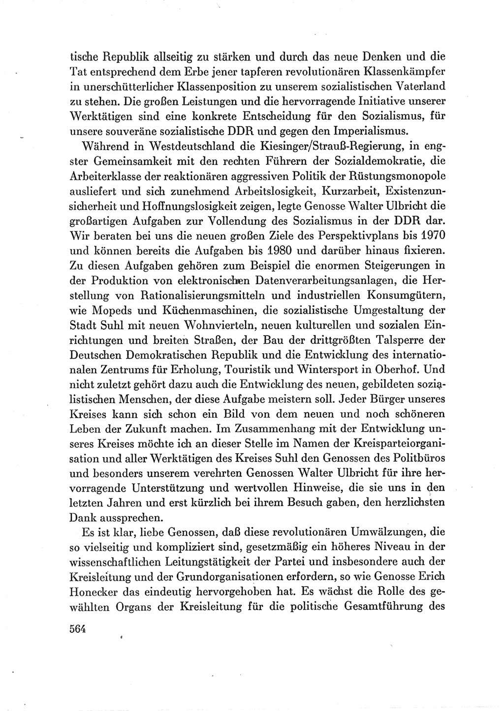 Protokoll der Verhandlungen des Ⅶ. Parteitages der Sozialistischen Einheitspartei Deutschlands (SED) [Deutsche Demokratische Republik (DDR)] 1967, Band Ⅲ, Seite 564 (Prot. Verh. Ⅶ. PT SED DDR 1967, Bd. Ⅲ, S. 564)