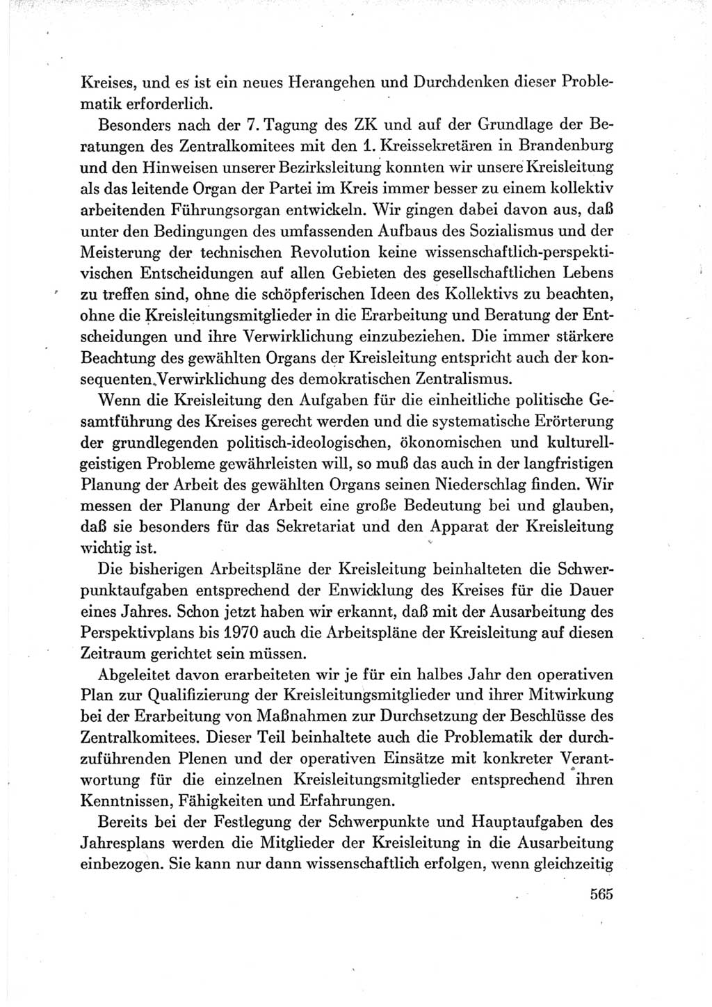 Protokoll der Verhandlungen des Ⅶ. Parteitages der Sozialistischen Einheitspartei Deutschlands (SED) [Deutsche Demokratische Republik (DDR)] 1967, Band Ⅲ, Seite 565 (Prot. Verh. Ⅶ. PT SED DDR 1967, Bd. Ⅲ, S. 565)