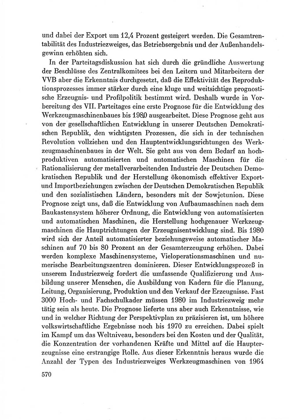Protokoll der Verhandlungen des Ⅶ. Parteitages der Sozialistischen Einheitspartei Deutschlands (SED) [Deutsche Demokratische Republik (DDR)] 1967, Band Ⅲ, Seite 570 (Prot. Verh. Ⅶ. PT SED DDR 1967, Bd. Ⅲ, S. 570)