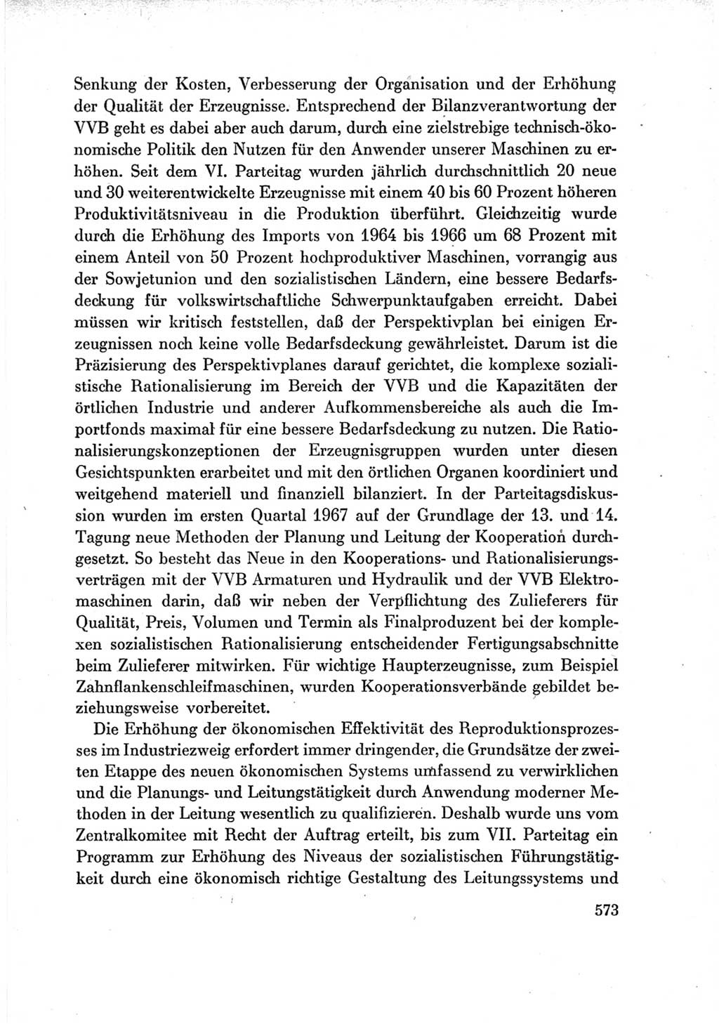 Protokoll der Verhandlungen des Ⅶ. Parteitages der Sozialistischen Einheitspartei Deutschlands (SED) [Deutsche Demokratische Republik (DDR)] 1967, Band Ⅲ, Seite 573 (Prot. Verh. Ⅶ. PT SED DDR 1967, Bd. Ⅲ, S. 573)
