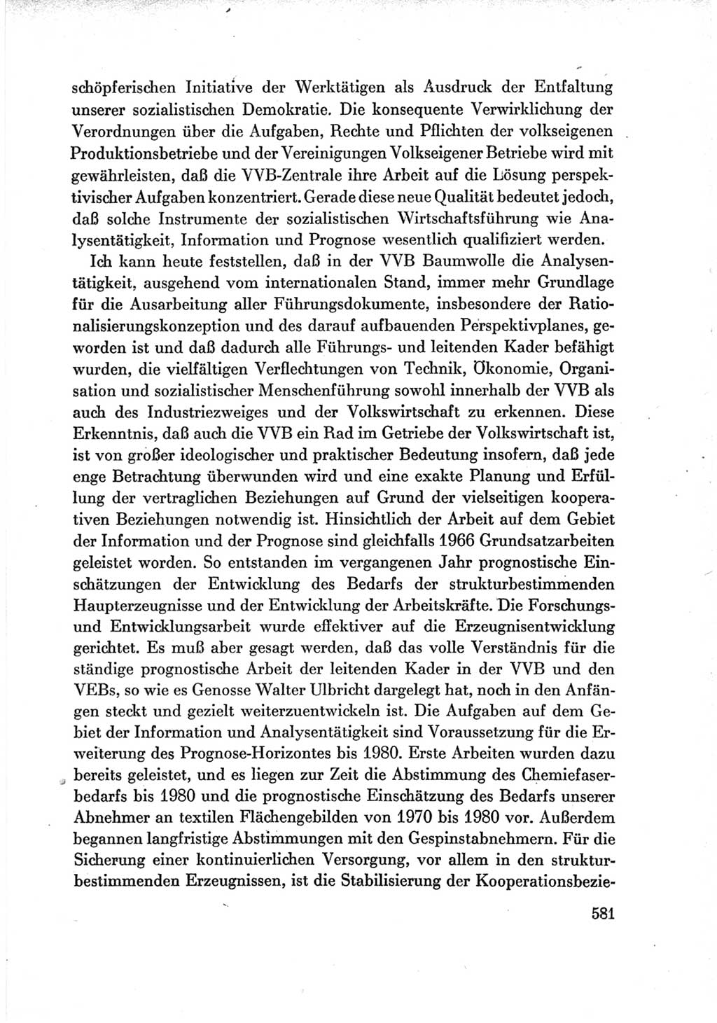 Protokoll der Verhandlungen des Ⅶ. Parteitages der Sozialistischen Einheitspartei Deutschlands (SED) [Deutsche Demokratische Republik (DDR)] 1967, Band Ⅲ, Seite 581 (Prot. Verh. Ⅶ. PT SED DDR 1967, Bd. Ⅲ, S. 581)