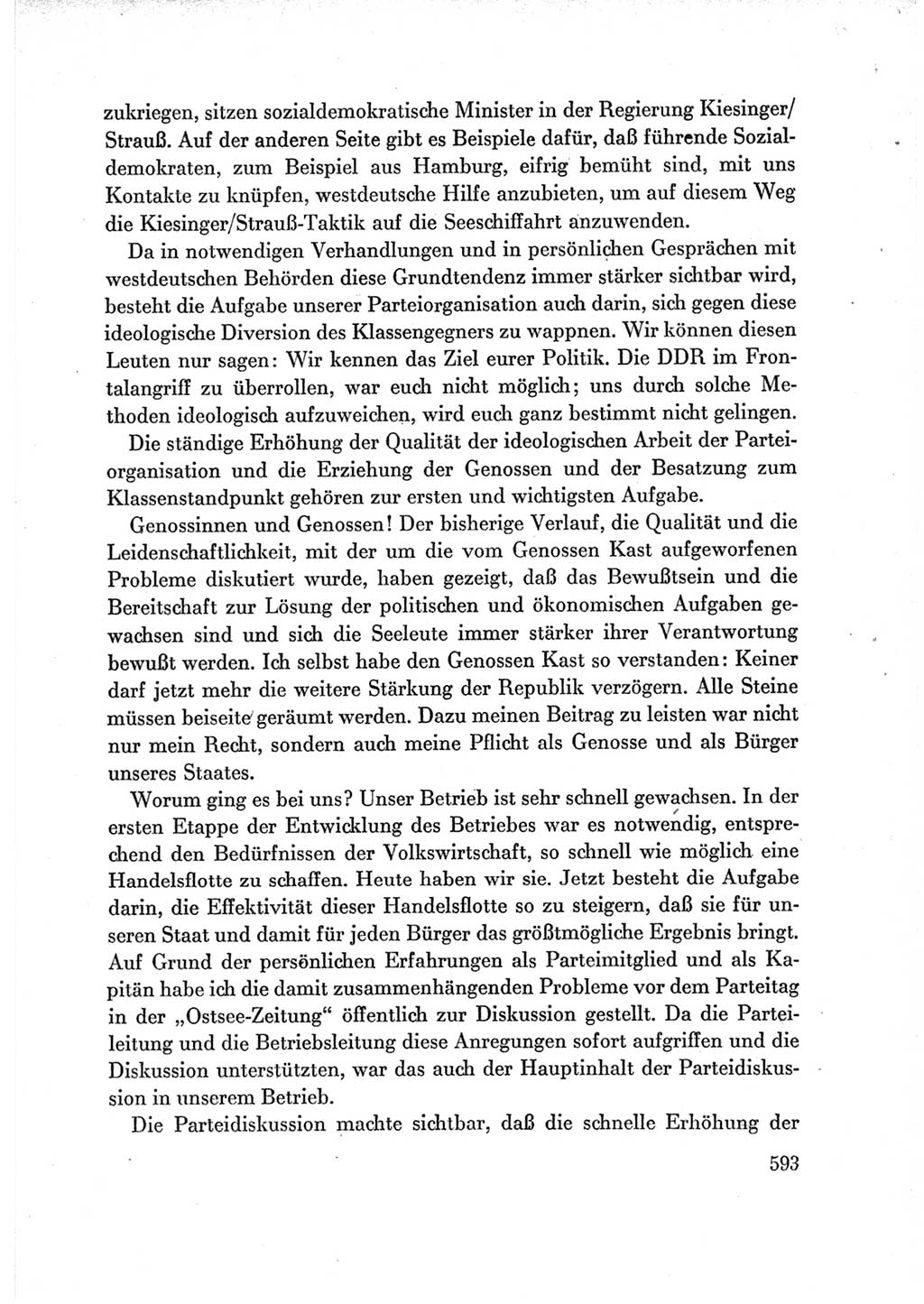 Protokoll der Verhandlungen des Ⅶ. Parteitages der Sozialistischen Einheitspartei Deutschlands (SED) [Deutsche Demokratische Republik (DDR)] 1967, Band Ⅲ, Seite 593 (Prot. Verh. Ⅶ. PT SED DDR 1967, Bd. Ⅲ, S. 593)