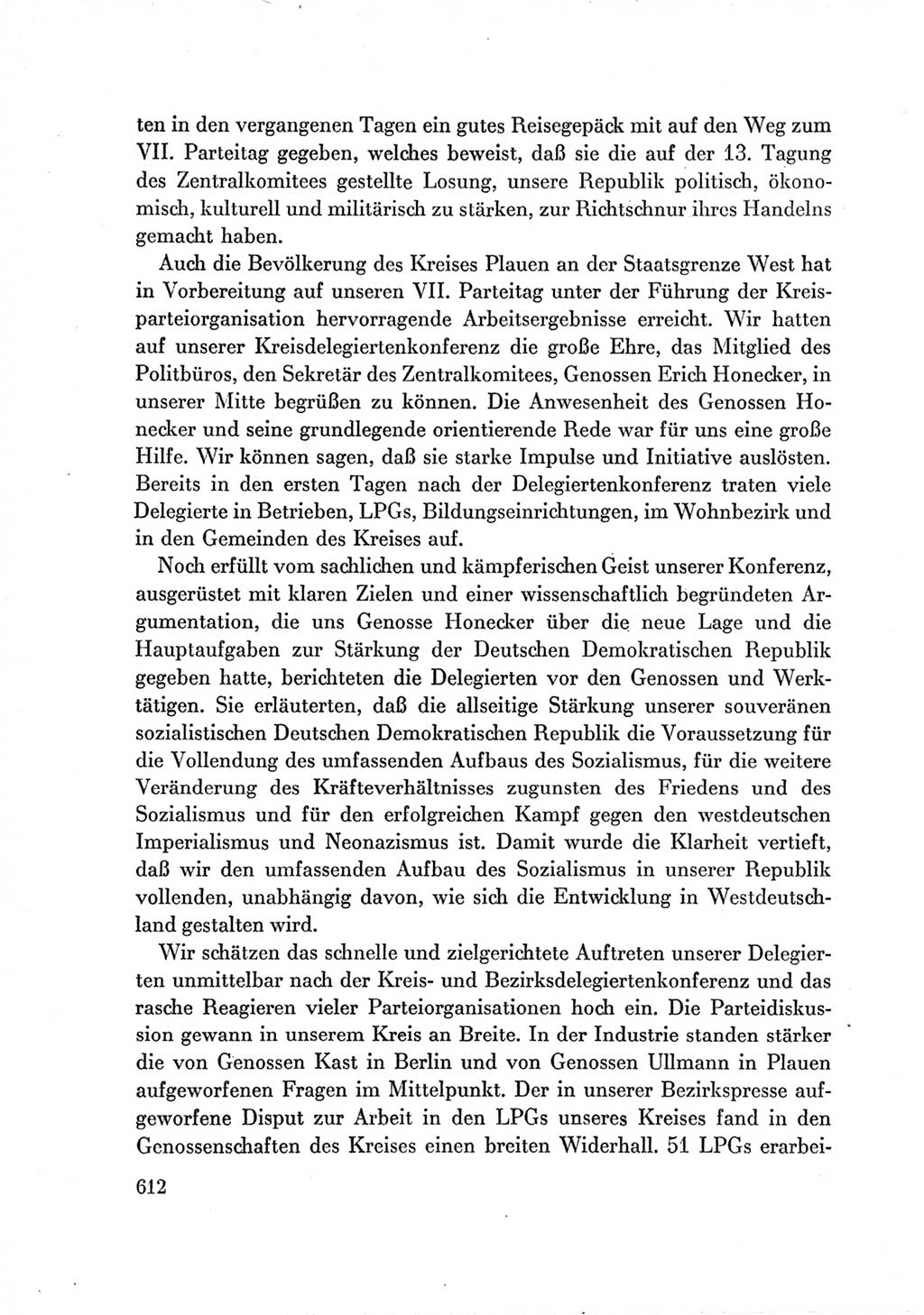 Protokoll der Verhandlungen des Ⅶ. Parteitages der Sozialistischen Einheitspartei Deutschlands (SED) [Deutsche Demokratische Republik (DDR)] 1967, Band Ⅲ, Seite 612 (Prot. Verh. Ⅶ. PT SED DDR 1967, Bd. Ⅲ, S. 612)