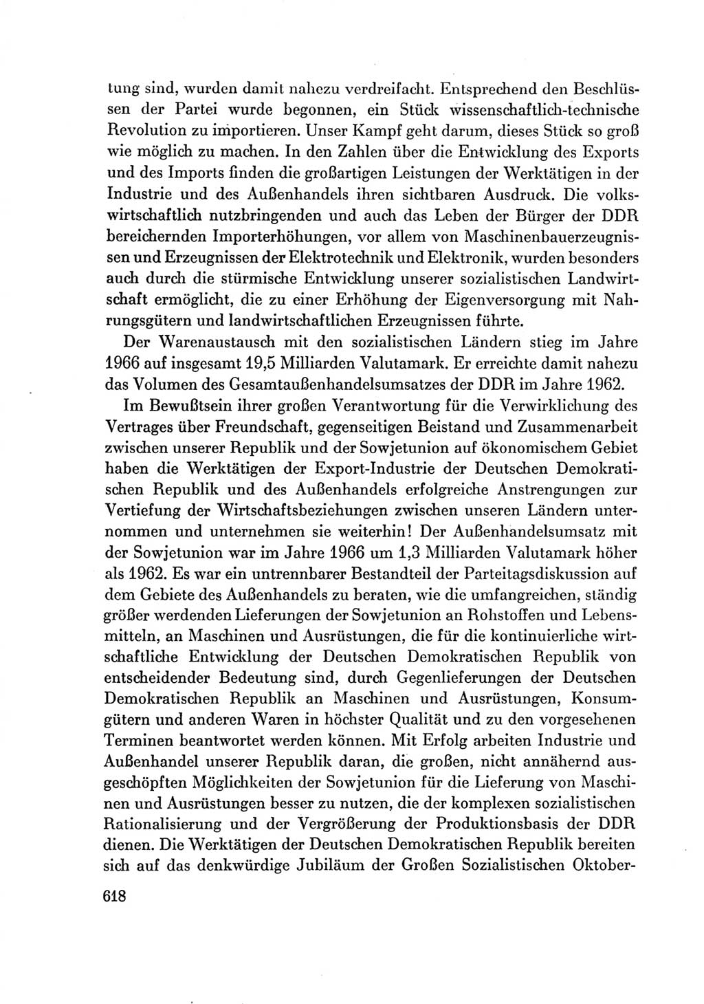 Protokoll der Verhandlungen des Ⅶ. Parteitages der Sozialistischen Einheitspartei Deutschlands (SED) [Deutsche Demokratische Republik (DDR)] 1967, Band Ⅲ, Seite 618 (Prot. Verh. Ⅶ. PT SED DDR 1967, Bd. Ⅲ, S. 618)