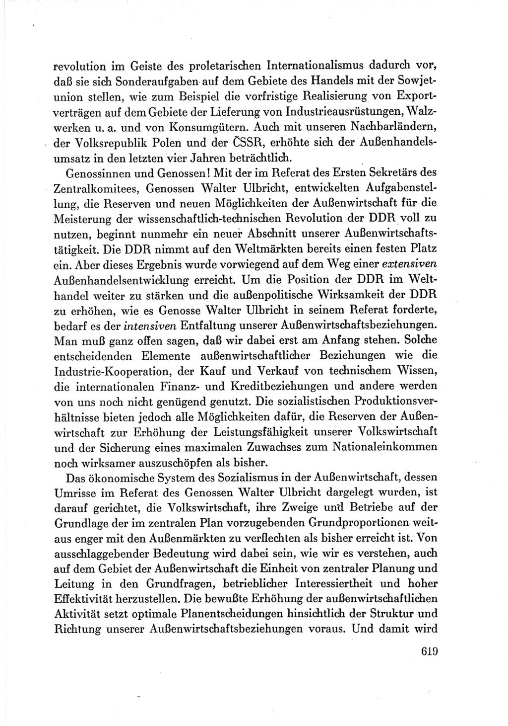 Protokoll der Verhandlungen des Ⅶ. Parteitages der Sozialistischen Einheitspartei Deutschlands (SED) [Deutsche Demokratische Republik (DDR)] 1967, Band Ⅲ, Seite 619 (Prot. Verh. Ⅶ. PT SED DDR 1967, Bd. Ⅲ, S. 619)