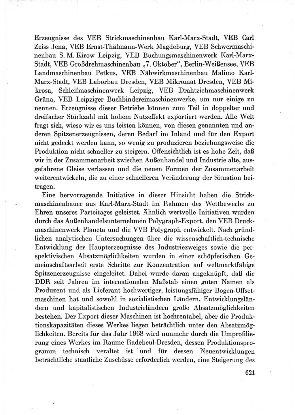 Protokoll der Verhandlungen des Ⅶ. Parteitages der Sozialistischen Einheitspartei Deutschlands (SED) [Deutsche Demokratische Republik (DDR)] 1967, Band Ⅲ, Seite 621 (Prot. Verh. Ⅶ. PT SED DDR 1967, Bd. Ⅲ, S. 621)