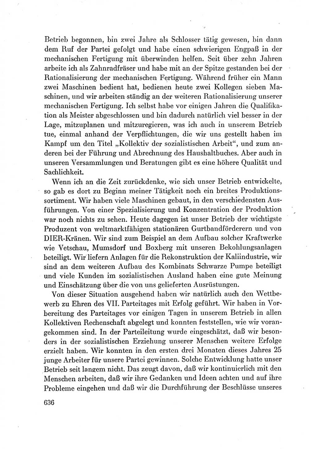 Protokoll der Verhandlungen des Ⅶ. Parteitages der Sozialistischen Einheitspartei Deutschlands (SED) [Deutsche Demokratische Republik (DDR)] 1967, Band Ⅲ, Seite 636 (Prot. Verh. Ⅶ. PT SED DDR 1967, Bd. Ⅲ, S. 636)