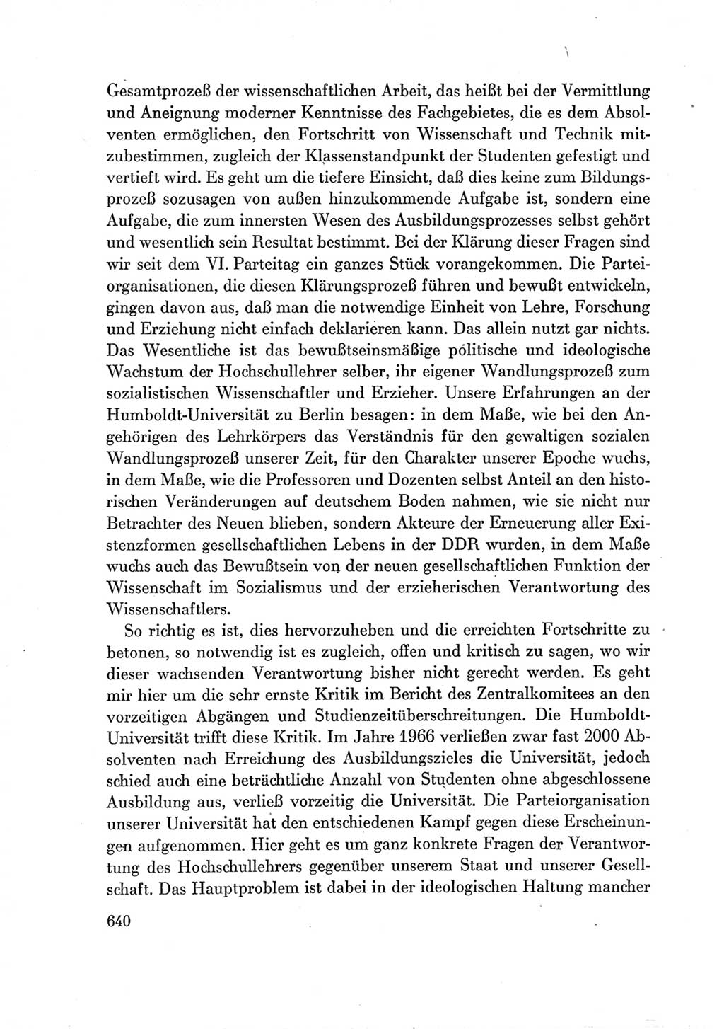 Protokoll der Verhandlungen des Ⅶ. Parteitages der Sozialistischen Einheitspartei Deutschlands (SED) [Deutsche Demokratische Republik (DDR)] 1967, Band Ⅲ, Seite 640 (Prot. Verh. Ⅶ. PT SED DDR 1967, Bd. Ⅲ, S. 640)