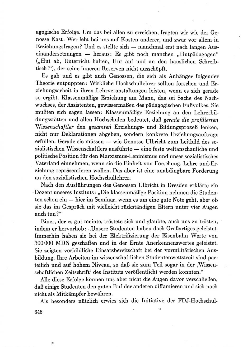 Protokoll der Verhandlungen des Ⅶ. Parteitages der Sozialistischen Einheitspartei Deutschlands (SED) [Deutsche Demokratische Republik (DDR)] 1967, Band Ⅲ, Seite 646 (Prot. Verh. Ⅶ. PT SED DDR 1967, Bd. Ⅲ, S. 646)
