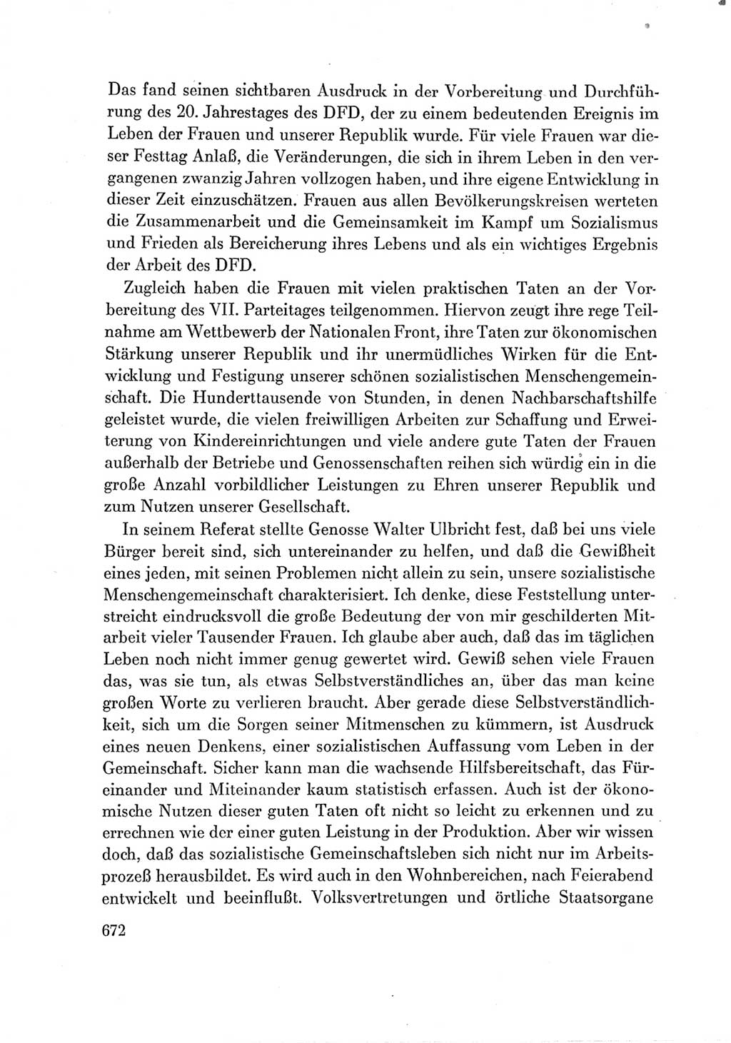 Protokoll der Verhandlungen des Ⅶ. Parteitages der Sozialistischen Einheitspartei Deutschlands (SED) [Deutsche Demokratische Republik (DDR)] 1967, Band Ⅲ, Seite 672 (Prot. Verh. Ⅶ. PT SED DDR 1967, Bd. Ⅲ, S. 672)
