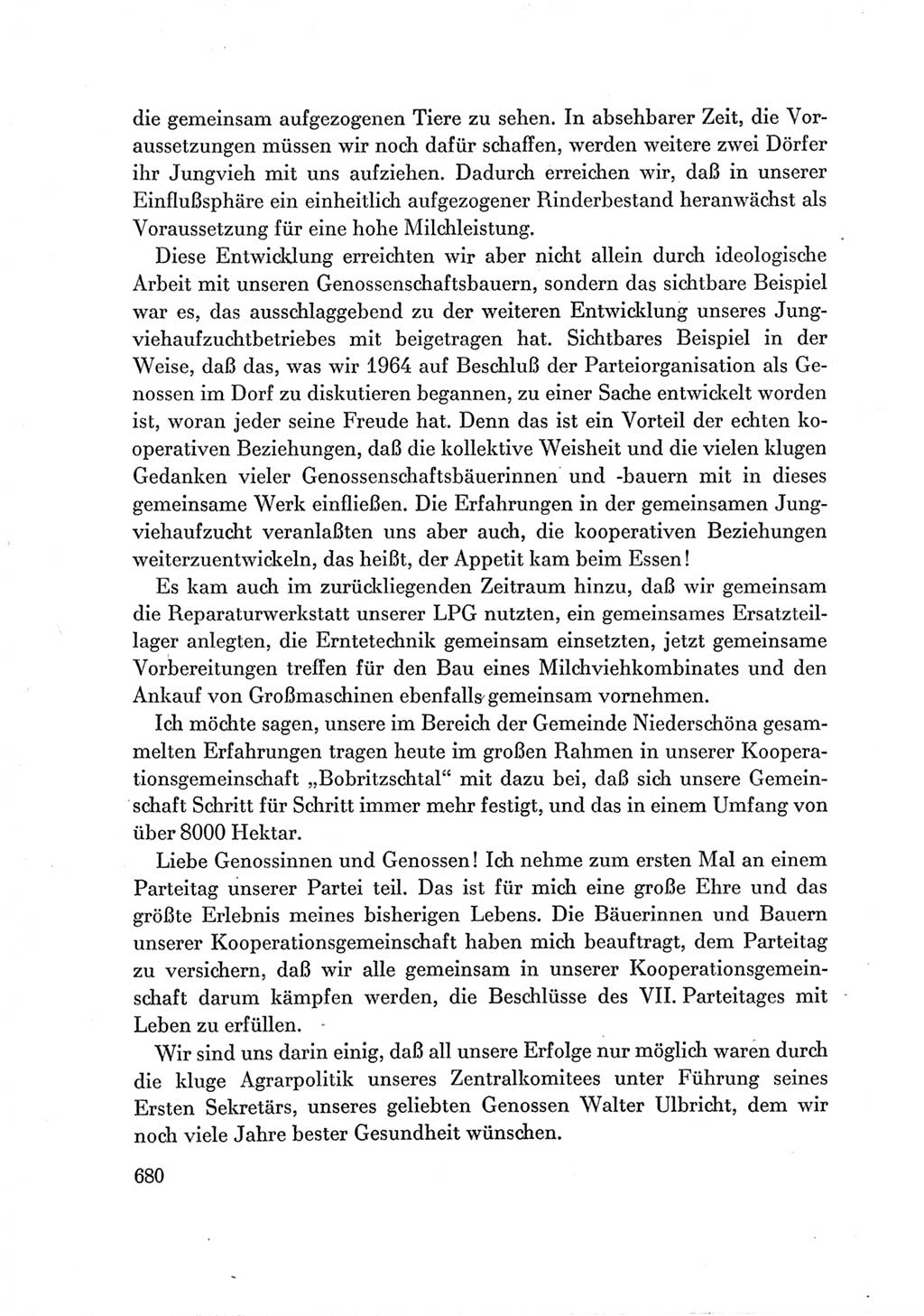 Protokoll der Verhandlungen des Ⅶ. Parteitages der Sozialistischen Einheitspartei Deutschlands (SED) [Deutsche Demokratische Republik (DDR)] 1967, Band Ⅲ, Seite 680 (Prot. Verh. Ⅶ. PT SED DDR 1967, Bd. Ⅲ, S. 680)