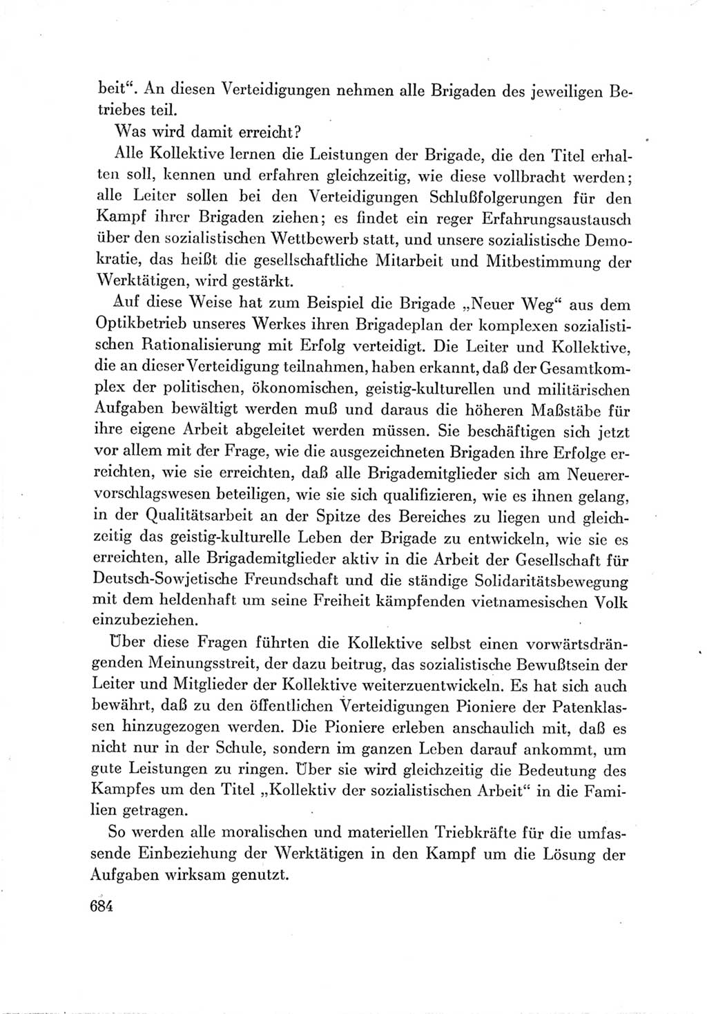 Protokoll der Verhandlungen des Ⅶ. Parteitages der Sozialistischen Einheitspartei Deutschlands (SED) [Deutsche Demokratische Republik (DDR)] 1967, Band Ⅲ, Seite 684 (Prot. Verh. Ⅶ. PT SED DDR 1967, Bd. Ⅲ, S. 684)