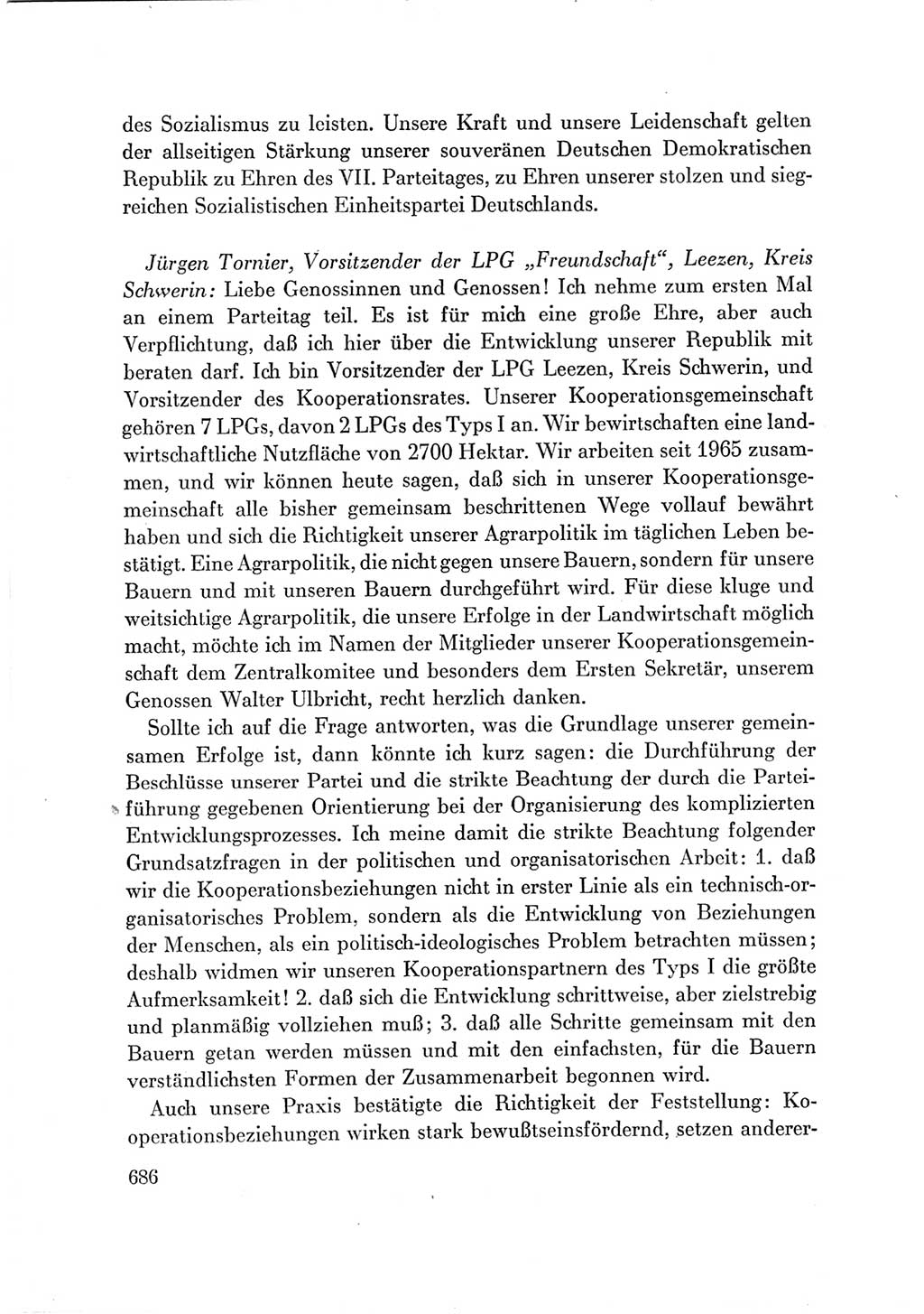 Protokoll der Verhandlungen des Ⅶ. Parteitages der Sozialistischen Einheitspartei Deutschlands (SED) [Deutsche Demokratische Republik (DDR)] 1967, Band Ⅲ, Seite 686 (Prot. Verh. Ⅶ. PT SED DDR 1967, Bd. Ⅲ, S. 686)