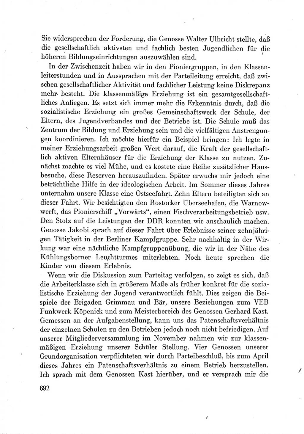 Protokoll der Verhandlungen des Ⅶ. Parteitages der Sozialistischen Einheitspartei Deutschlands (SED) [Deutsche Demokratische Republik (DDR)] 1967, Band Ⅲ, Seite 692 (Prot. Verh. Ⅶ. PT SED DDR 1967, Bd. Ⅲ, S. 692)