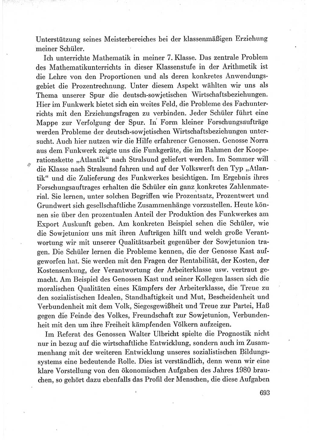 Protokoll der Verhandlungen des Ⅶ. Parteitages der Sozialistischen Einheitspartei Deutschlands (SED) [Deutsche Demokratische Republik (DDR)] 1967, Band Ⅲ, Seite 693 (Prot. Verh. Ⅶ. PT SED DDR 1967, Bd. Ⅲ, S. 693)