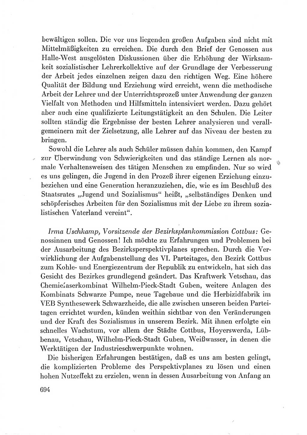 Protokoll der Verhandlungen des Ⅶ. Parteitages der Sozialistischen Einheitspartei Deutschlands (SED) [Deutsche Demokratische Republik (DDR)] 1967, Band Ⅲ, Seite 694 (Prot. Verh. Ⅶ. PT SED DDR 1967, Bd. Ⅲ, S. 694)