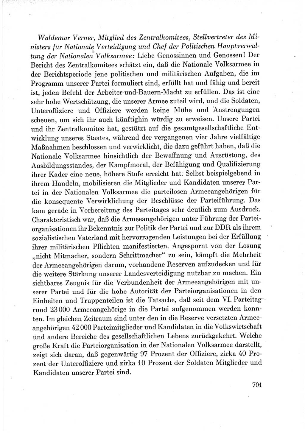 Protokoll der Verhandlungen des Ⅶ. Parteitages der Sozialistischen Einheitspartei Deutschlands (SED) [Deutsche Demokratische Republik (DDR)] 1967, Band Ⅲ, Seite 701 (Prot. Verh. Ⅶ. PT SED DDR 1967, Bd. Ⅲ, S. 701)