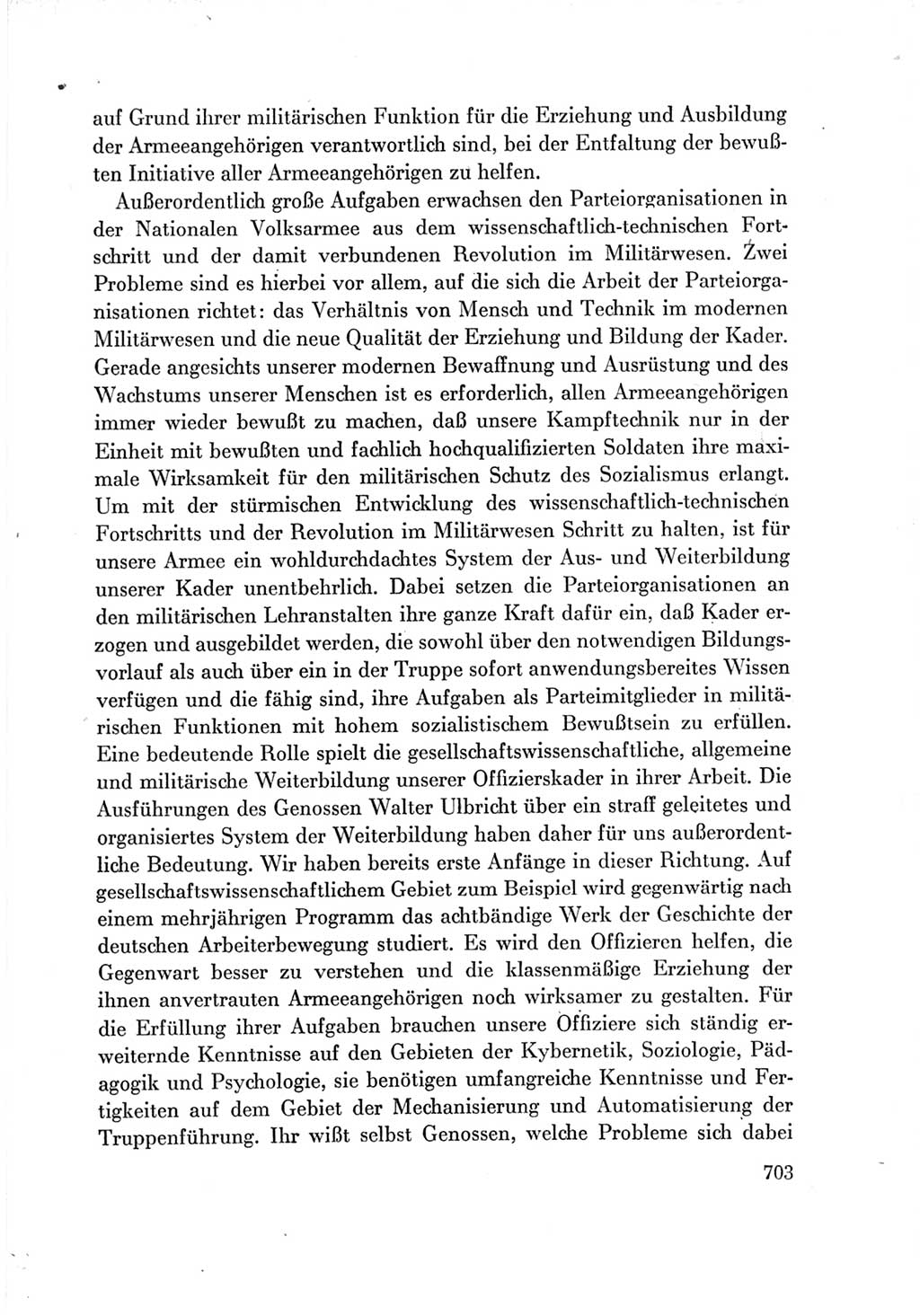 Protokoll der Verhandlungen des Ⅶ. Parteitages der Sozialistischen Einheitspartei Deutschlands (SED) [Deutsche Demokratische Republik (DDR)] 1967, Band Ⅲ, Seite 703 (Prot. Verh. Ⅶ. PT SED DDR 1967, Bd. Ⅲ, S. 703)