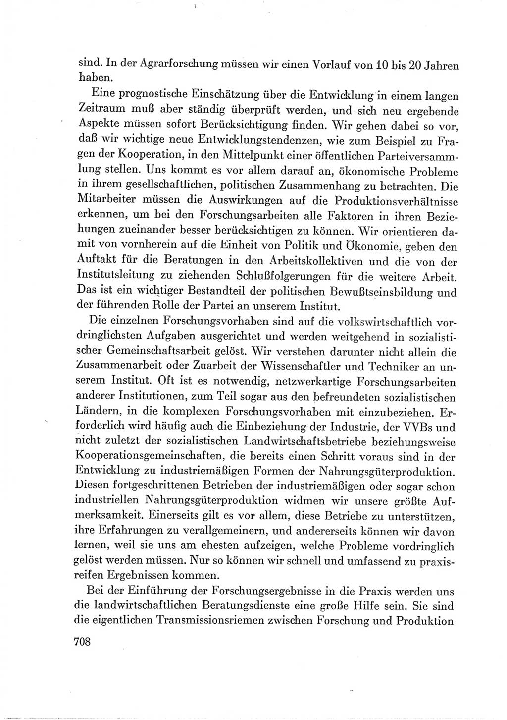 Protokoll der Verhandlungen des Ⅶ. Parteitages der Sozialistischen Einheitspartei Deutschlands (SED) [Deutsche Demokratische Republik (DDR)] 1967, Band Ⅲ, Seite 708 (Prot. Verh. Ⅶ. PT SED DDR 1967, Bd. Ⅲ, S. 708)