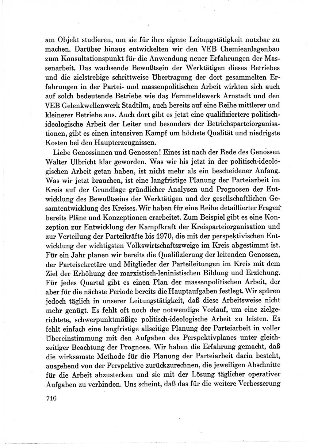 Protokoll der Verhandlungen des Ⅶ. Parteitages der Sozialistischen Einheitspartei Deutschlands (SED) [Deutsche Demokratische Republik (DDR)] 1967, Band Ⅲ, Seite 716 (Prot. Verh. Ⅶ. PT SED DDR 1967, Bd. Ⅲ, S. 716)