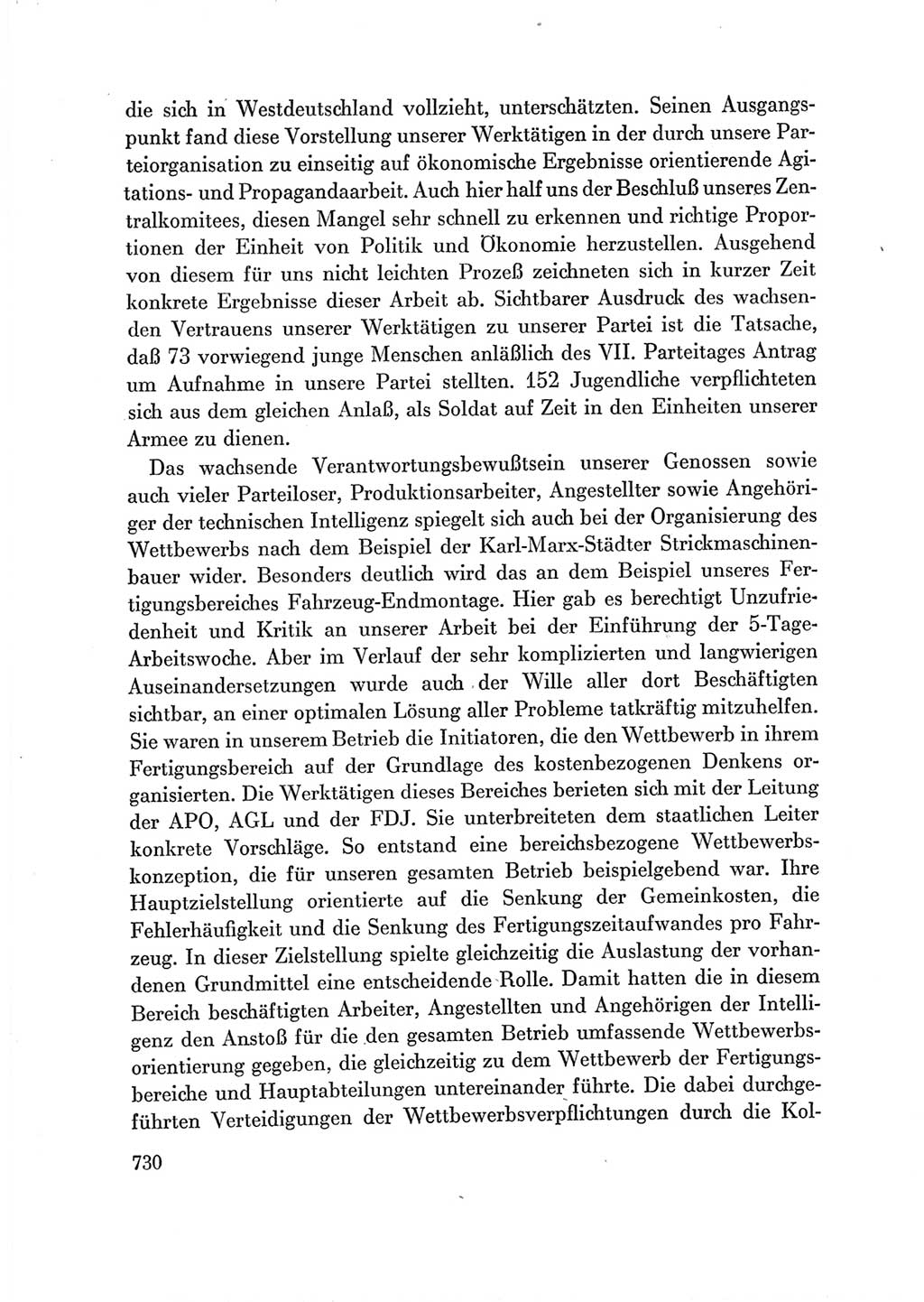 Protokoll der Verhandlungen des Ⅶ. Parteitages der Sozialistischen Einheitspartei Deutschlands (SED) [Deutsche Demokratische Republik (DDR)] 1967, Band Ⅲ, Seite 730 (Prot. Verh. Ⅶ. PT SED DDR 1967, Bd. Ⅲ, S. 730)