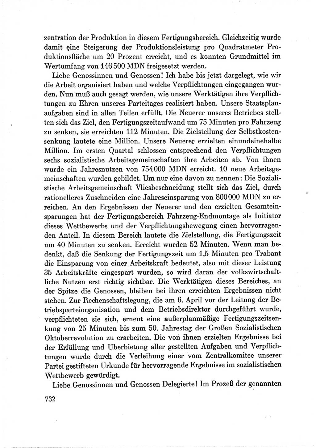 Protokoll der Verhandlungen des Ⅶ. Parteitages der Sozialistischen Einheitspartei Deutschlands (SED) [Deutsche Demokratische Republik (DDR)] 1967, Band Ⅲ, Seite 732 (Prot. Verh. Ⅶ. PT SED DDR 1967, Bd. Ⅲ, S. 732)