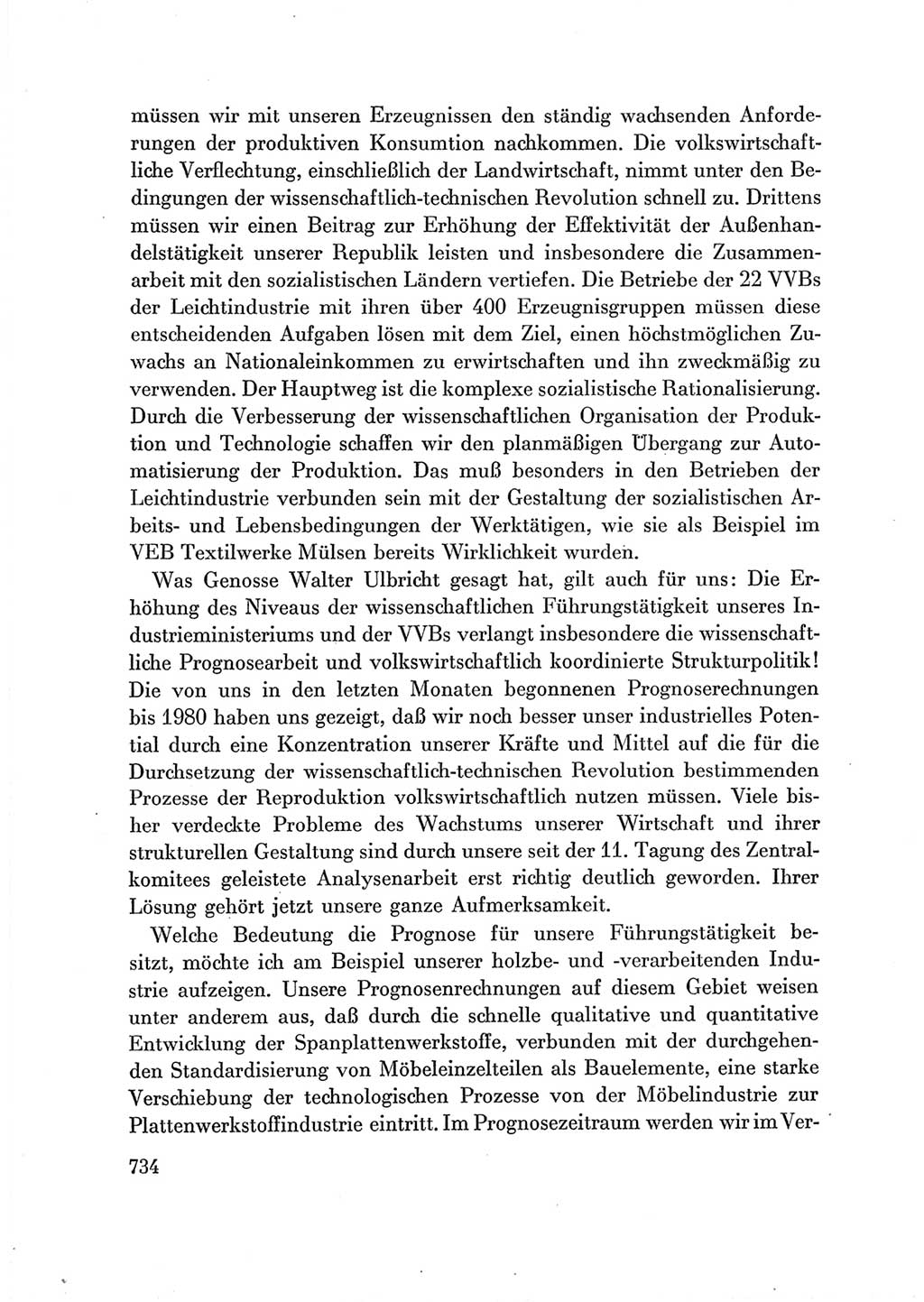 Protokoll der Verhandlungen des Ⅶ. Parteitages der Sozialistischen Einheitspartei Deutschlands (SED) [Deutsche Demokratische Republik (DDR)] 1967, Band Ⅲ, Seite 734 (Prot. Verh. Ⅶ. PT SED DDR 1967, Bd. Ⅲ, S. 734)