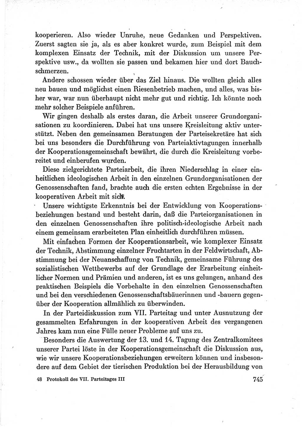 Protokoll der Verhandlungen des Ⅶ. Parteitages der Sozialistischen Einheitspartei Deutschlands (SED) [Deutsche Demokratische Republik (DDR)] 1967, Band Ⅲ, Seite 745 (Prot. Verh. Ⅶ. PT SED DDR 1967, Bd. Ⅲ, S. 745)