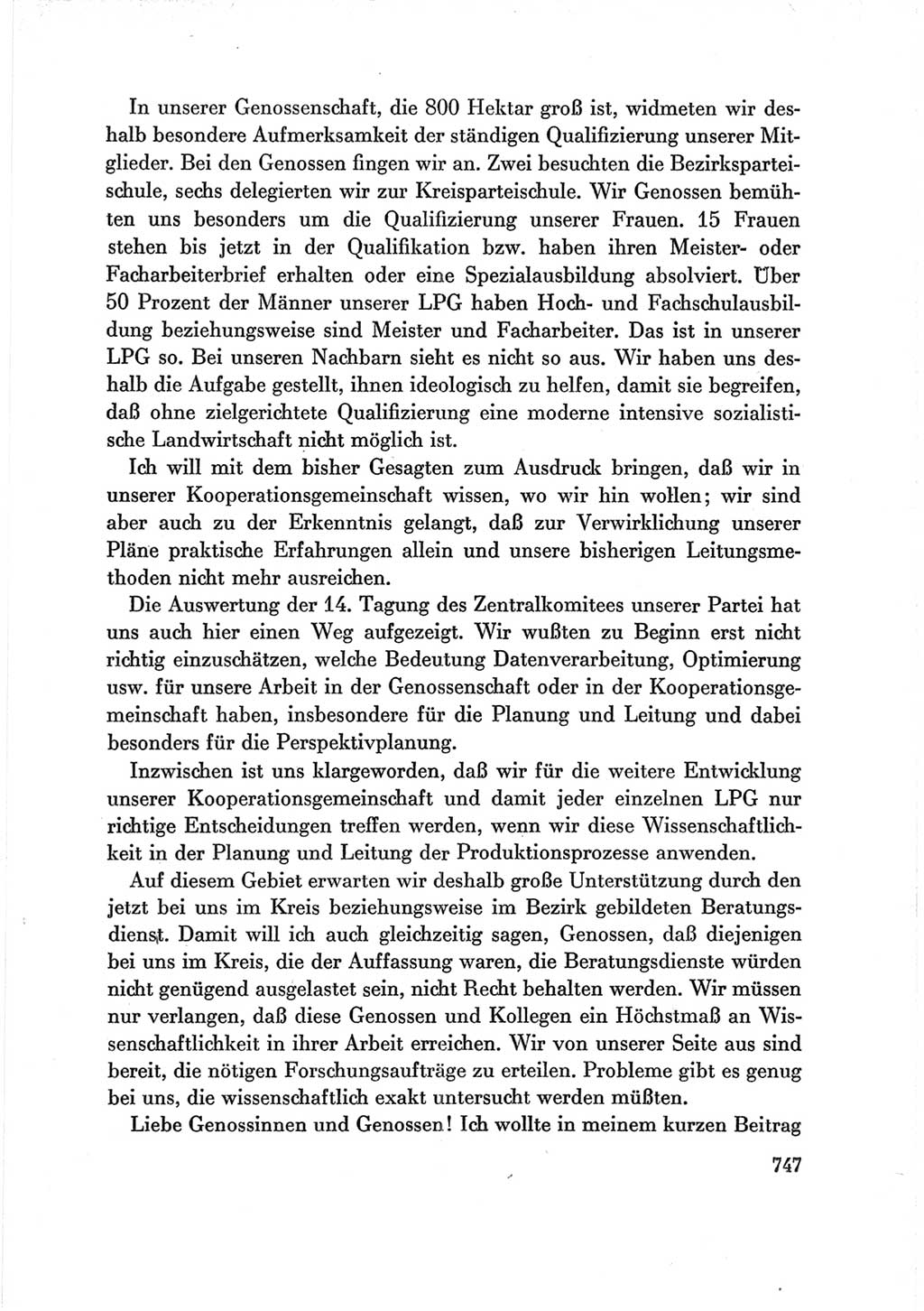 Protokoll der Verhandlungen des Ⅶ. Parteitages der Sozialistischen Einheitspartei Deutschlands (SED) [Deutsche Demokratische Republik (DDR)] 1967, Band Ⅲ, Seite 747 (Prot. Verh. Ⅶ. PT SED DDR 1967, Bd. Ⅲ, S. 747)