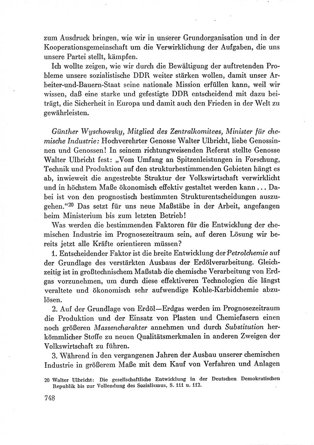 Protokoll der Verhandlungen des Ⅶ. Parteitages der Sozialistischen Einheitspartei Deutschlands (SED) [Deutsche Demokratische Republik (DDR)] 1967, Band Ⅲ, Seite 748 (Prot. Verh. Ⅶ. PT SED DDR 1967, Bd. Ⅲ, S. 748)