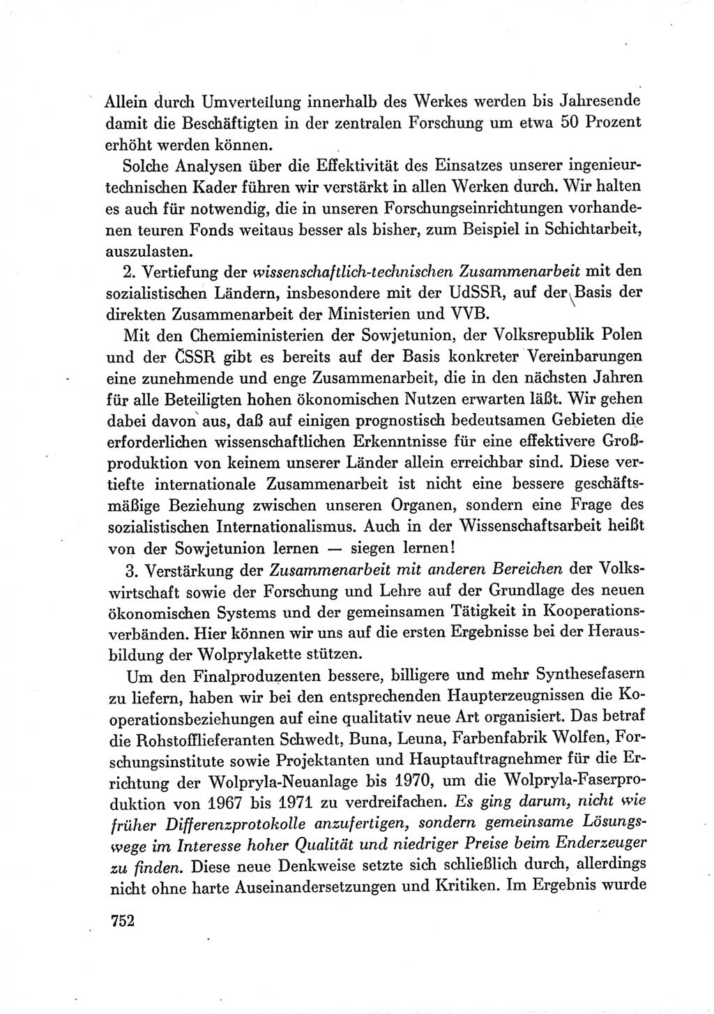 Protokoll der Verhandlungen des Ⅶ. Parteitages der Sozialistischen Einheitspartei Deutschlands (SED) [Deutsche Demokratische Republik (DDR)] 1967, Band Ⅲ, Seite 752 (Prot. Verh. Ⅶ. PT SED DDR 1967, Bd. Ⅲ, S. 752)