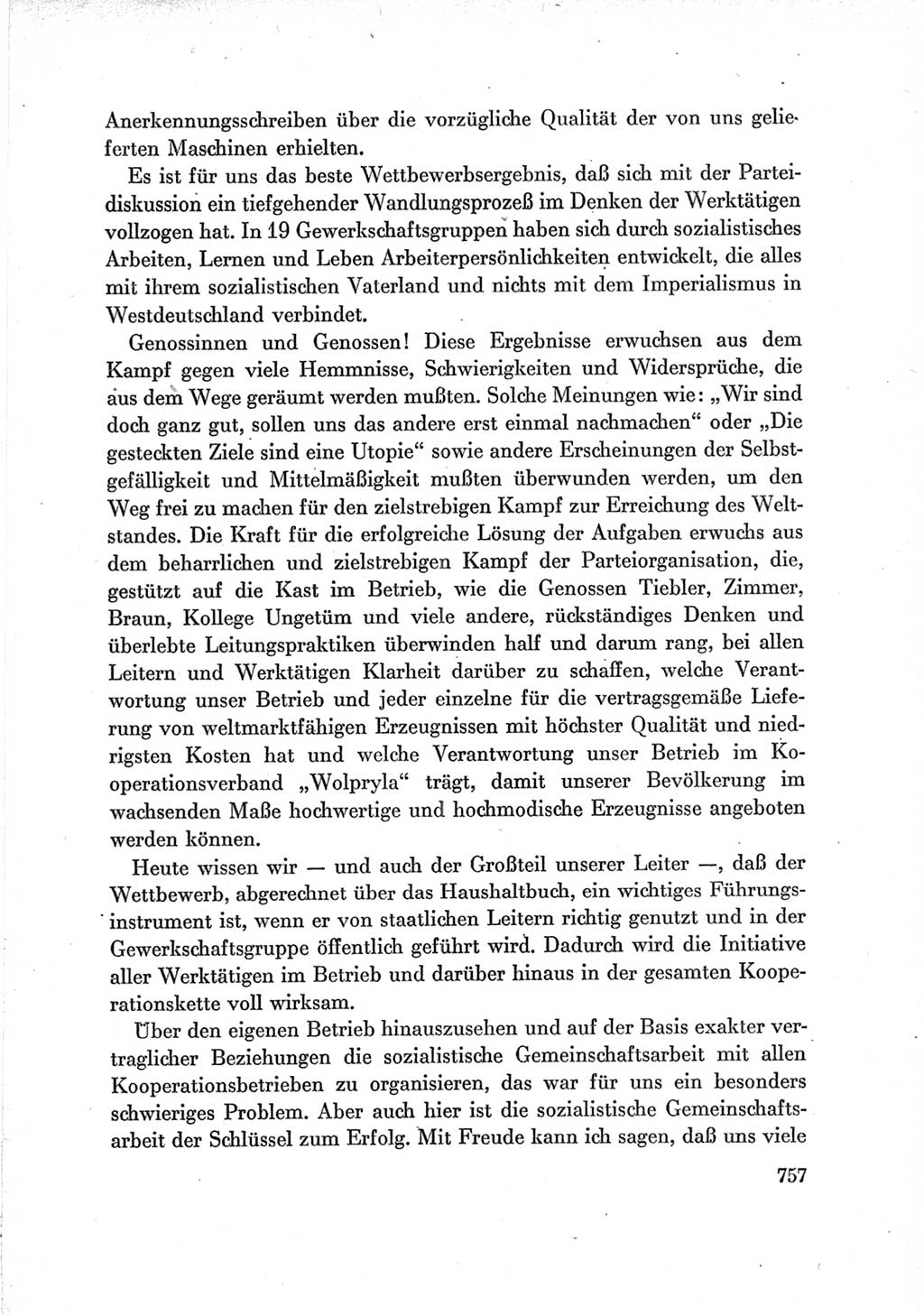 Protokoll der Verhandlungen des Ⅶ. Parteitages der Sozialistischen Einheitspartei Deutschlands (SED) [Deutsche Demokratische Republik (DDR)] 1967, Band Ⅲ, Seite 757 (Prot. Verh. Ⅶ. PT SED DDR 1967, Bd. Ⅲ, S. 757)