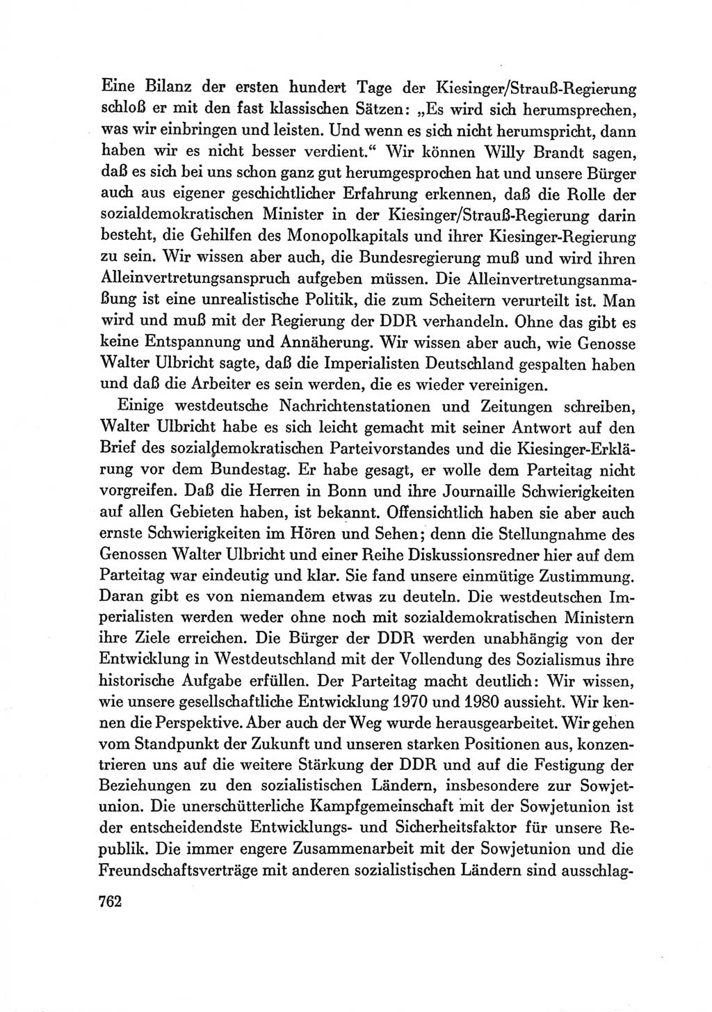 Protokoll der Verhandlungen des Ⅶ. Parteitages der Sozialistischen Einheitspartei Deutschlands (SED) [Deutsche Demokratische Republik (DDR)] 1967, Band Ⅲ, Seite 762 (Prot. Verh. Ⅶ. PT SED DDR 1967, Bd. Ⅲ, S. 762)