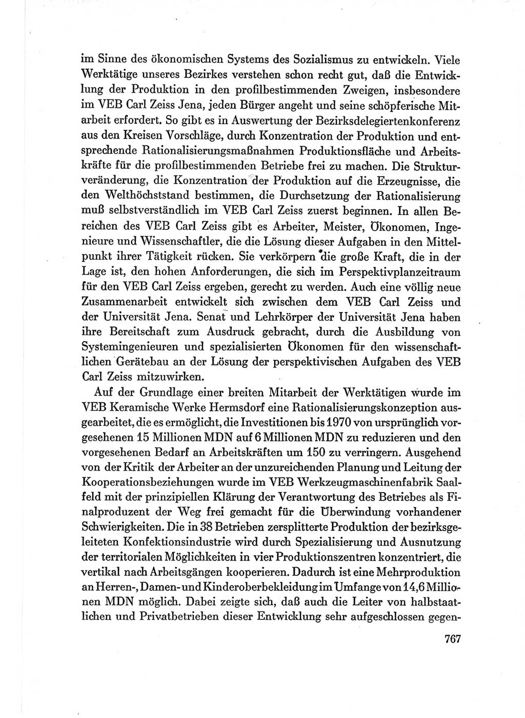 Protokoll der Verhandlungen des Ⅶ. Parteitages der Sozialistischen Einheitspartei Deutschlands (SED) [Deutsche Demokratische Republik (DDR)] 1967, Band Ⅲ, Seite 767 (Prot. Verh. Ⅶ. PT SED DDR 1967, Bd. Ⅲ, S. 767)