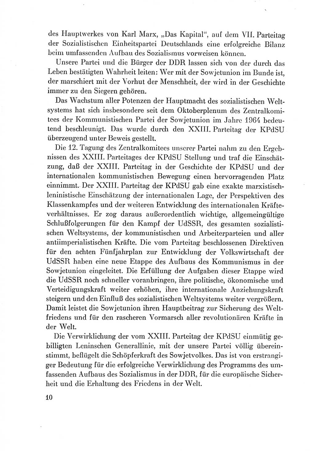 Protokoll der Verhandlungen des Ⅶ. Parteitages der Sozialistischen Einheitspartei Deutschlands (SED) [Deutsche Demokratische Republik (DDR)] 1967, Band Ⅳ, Seite 10 (Prot. Verh. Ⅶ. PT SED DDR 1967, Bd. Ⅳ, S. 10)
