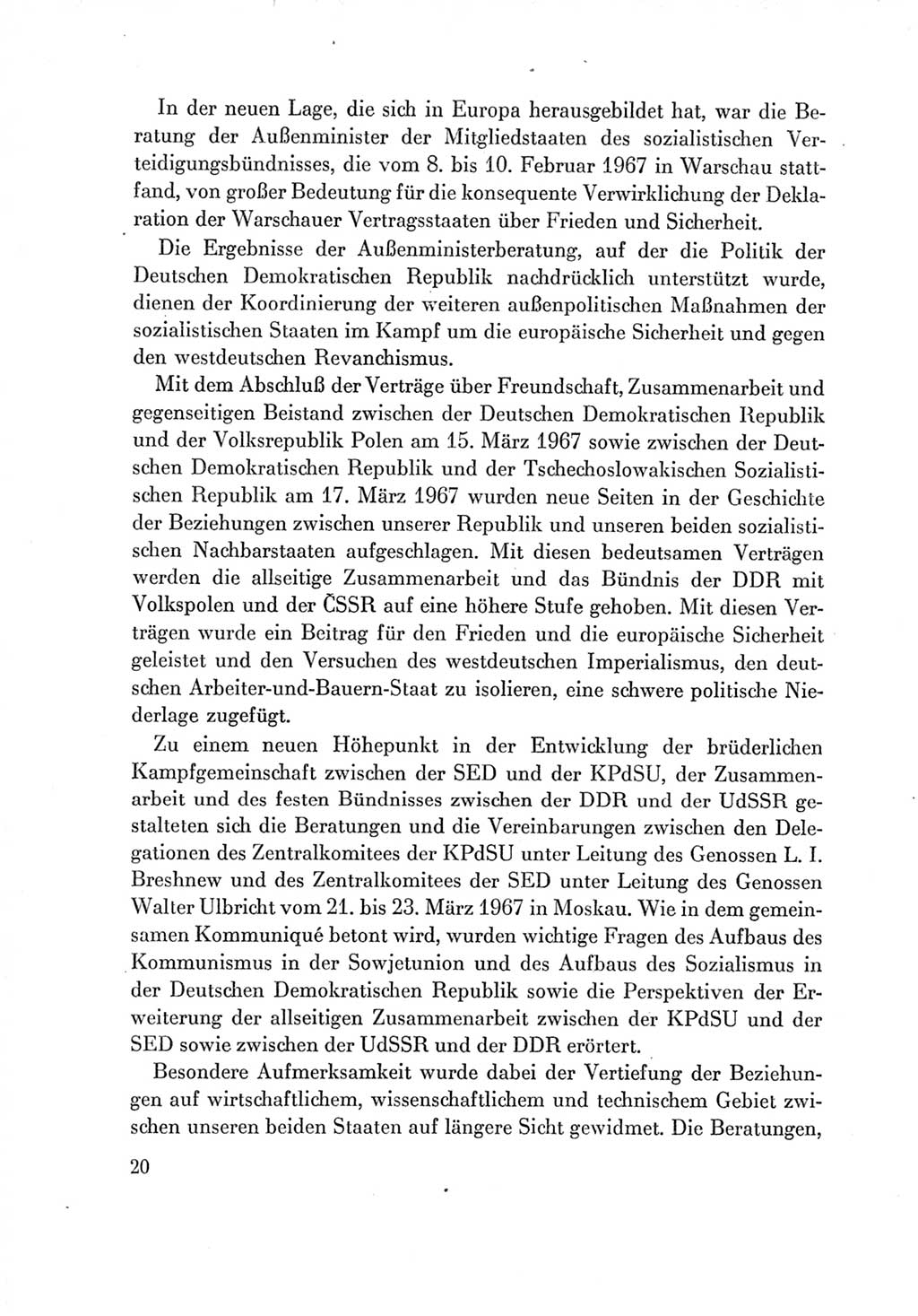 Protokoll der Verhandlungen des Ⅶ. Parteitages der Sozialistischen Einheitspartei Deutschlands (SED) [Deutsche Demokratische Republik (DDR)] 1967, Band Ⅳ, Seite 20 (Prot. Verh. Ⅶ. PT SED DDR 1967, Bd. Ⅳ, S. 20)