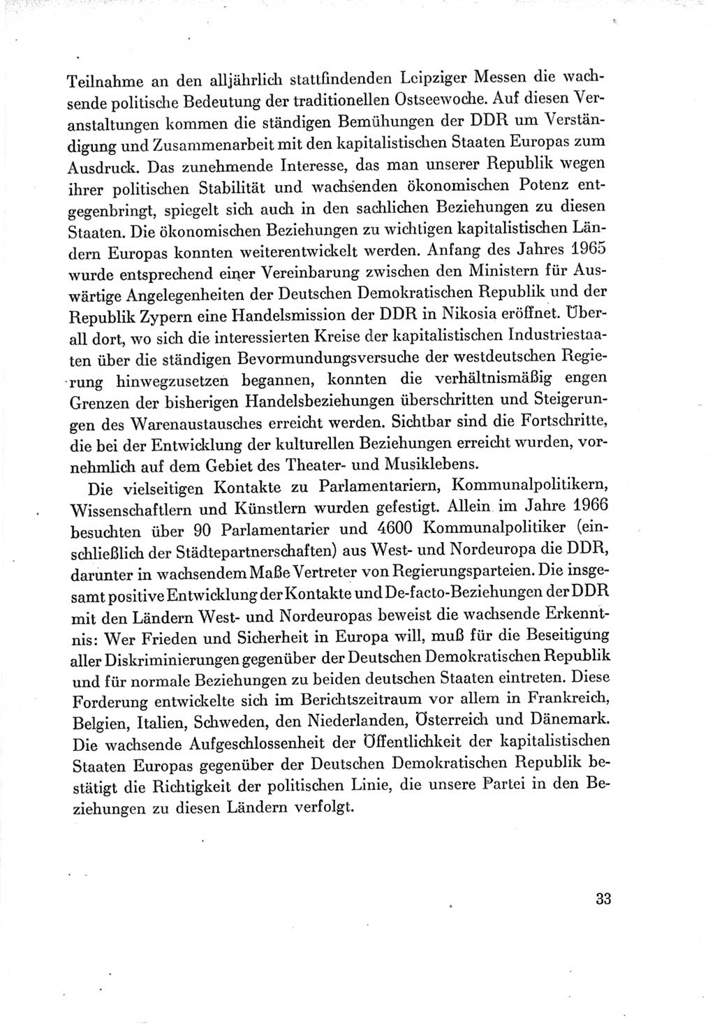 Protokoll der Verhandlungen des Ⅶ. Parteitages der Sozialistischen Einheitspartei Deutschlands (SED) [Deutsche Demokratische Republik (DDR)] 1967, Band Ⅳ, Seite 33 (Prot. Verh. Ⅶ. PT SED DDR 1967, Bd. Ⅳ, S. 33)